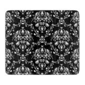 Zwart-witte Damask Snijplank (Voorkant)
