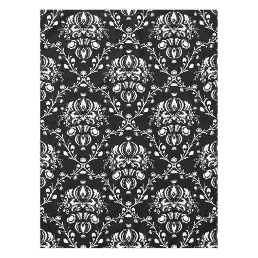 Zwart-witte Damask Tafelkleed (Voorkant)