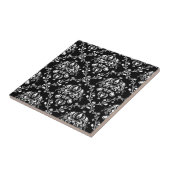 Zwart-witte Damask Tegeltje (Zijkant)