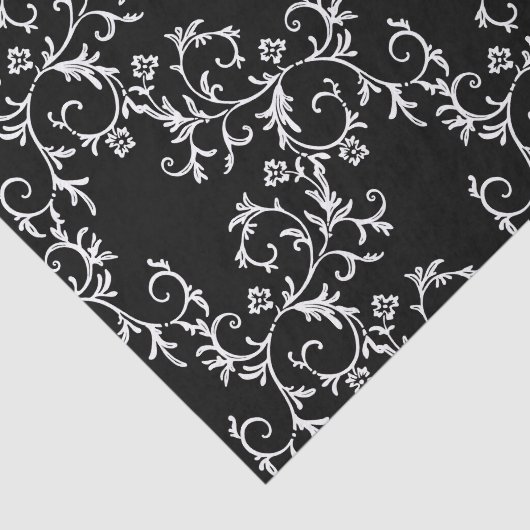 Zwart-witte Damask Tissuepapier (Detail)