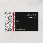 Zwart-witte Damask Visitekaartje (Achterkant)