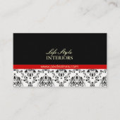 Zwart-witte Damask Visitekaartje (Voorkant)