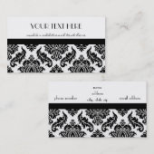 Zwart-witte Damask Visitekaartje (Voorkant / Achterkant)