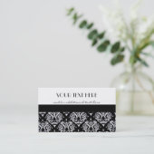 Zwart-witte Damask Visitekaartje (Staand voorkant)