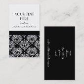 Zwart-witte Damask Visitekaartje (Voorkant / Achterkant)