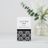 Zwart-witte Damask Visitekaartje (Staand voorkant)