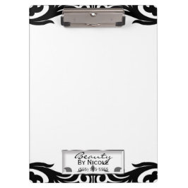 Zwart Witte Damast Elegante Glam Persoonlijke Klembord