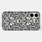 Zwart Witte Damast Kant Brokaat Case-Mate iPhone Case (Achterkant (horizontaal))