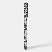 Zwart Witte Damast Kant Brokaat Case-Mate iPhone Case (Achterkant / Rechts)