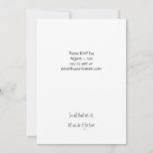 Zwart Witte Damast Monogram Trouwfeest Kaart (Achterkant)