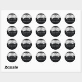Zwart & Witte Damast & Parel Boog Sticker (Vel)
