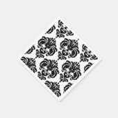 Zwart & Witte Damast Vintage Trouwfeest Servetten (Hoek)