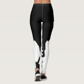 Zwart/Witte Dames Leggings (Achterkant)