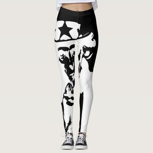 Zwart/Witte Dames Leggings (Voorkant)