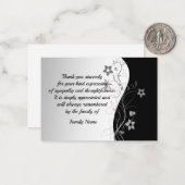 Zwart-Witte Dankkaartjes Na De Begrafenis Notitiekaartje (Voorkant / Achterkant in situ)