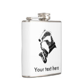 Zwart-witte dassen spelen een saxofoon heupfles (Rechts)