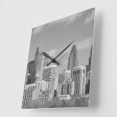 Zwart-witte de wolkenkrabbers van Philly Vierkante Klok (Hoek)