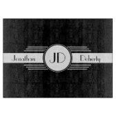 Zwart-witte deco-gemonocentrisch snijvlak snijplank (Voorkant)