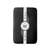 Zwart-witte deco-gemonogde kunst badmat (Voorkant Verticaal)