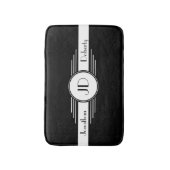 Zwart-witte deco-gemonogde kunst badmat (Voorkant Verticaal)