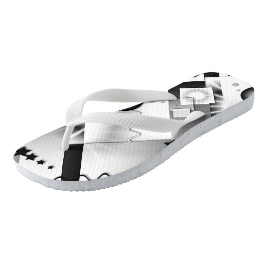 Zwart-witte deco-speelse Teenslippers (Schuin)