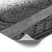 Zwart-witte Deco Stairwell met blauw Poster (Hoek)