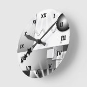 Zwart-witte deco-stijl wandklok (Hoek)