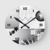 Zwart-witte deco-stijl wandklok (Voorkant)