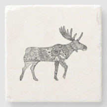 Zwart-witte decoratieve wandelende eland silhouet
