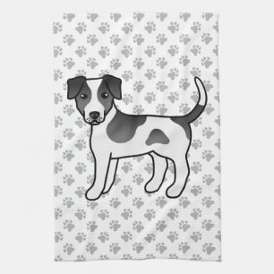 Zwart-Witte Deens-Zweedse Boerderijhond Mopshond Theedoek