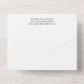 Zwart Witte Delicate Calligraphy Bruiloft All In One Uitnodiging (Achterkant)