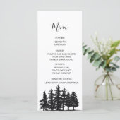Zwart-Witte Dennenbomen Winter Huwelijk Menu (Staand voorkant)