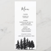 Zwart-Witte Dennenbomen Winter Huwelijk Menu (Voorkant)