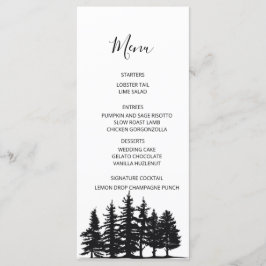 Zwart-Witte Dennenbomen Winter Huwelijk Menu