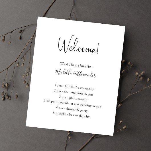Zwart witte details trouwprogramma budget flyer