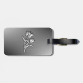 Zwart-witte diaffodil bagagelabel (Achterkant horizontaal)