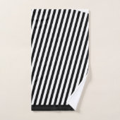 Zwart Witte Diagonale Strepen  Bad Handdoek (Handdoek)