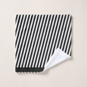 Zwart Witte Diagonale Strepen  Bad Handdoek (Wasdoekje)