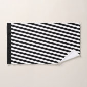 Zwart Witte Diagonale Strepen  Bad Handdoek (Handdoek)