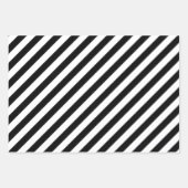 Zwart-witte diagonale strepen inpakpapier vel (Voorkant 2)