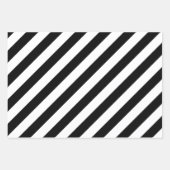 Zwart-witte diagonale strepen inpakpapier vel (Voorkant)
