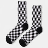 Zwart Witte Diamant Gingham Patroon Sokken (Links)