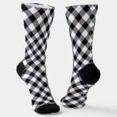 Zwart Witte Diamant Gingham Patroon Sokken (Gebogen)