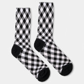Zwart Witte Diamant Gingham Patroon Sokken (Rechts)