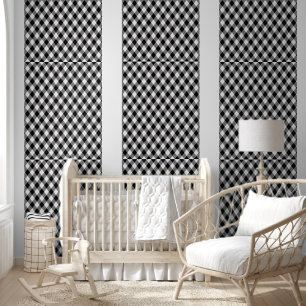 Zwart-witte diamanten behang