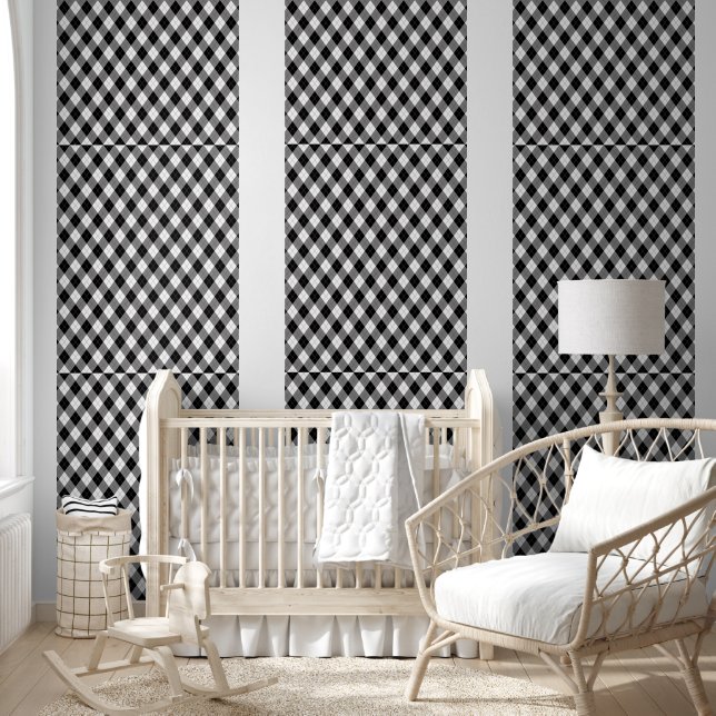Zwart-witte diamanten behang (Kinderen)