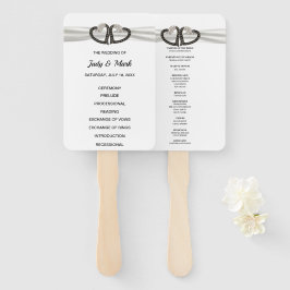 Zwart-witte diamanten harten bruiloft programma fa handwaaier