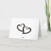 Zwart & Witte Diamanten Hartjes Bedankkaart (Achterkant)