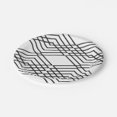 Zwart-witte diamanten papieren bordje (Gekanteld)