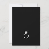 Zwart-witte diamanten ring huwelijk minimalistisch save the date (Achterkant)